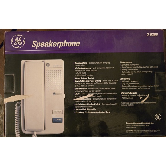 Vintage GE Speakerphone 2-9300 with 12 Number Memory Open Box - Picture 2 of 10